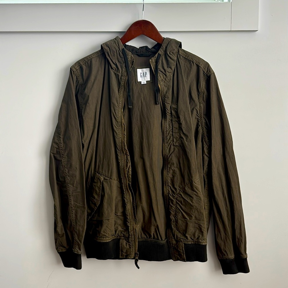 Gap military jacket. Light windbreaker style with hood